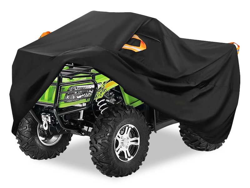 Black 100% Windproof ATV Covers with Reflective Strips