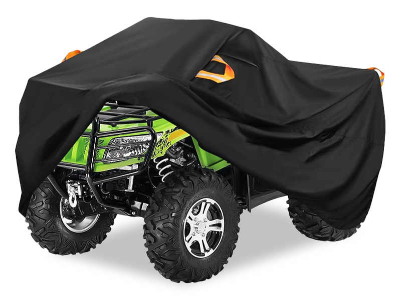 Black 100% Windproof ATV Covers with Reflective Strips