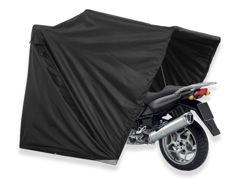 Black Outdoor Drive In Enclosed Motorcycle Storage Cover